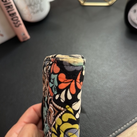 VERA BRADLEY Sierra Wristlet Wallet Coral/Navy Print VGC! - Picture 7 of 7